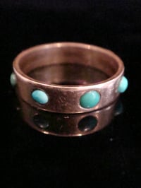 Image 1 of Edwardian 9ct rose gold turquoise 8 stone full eternity ring