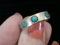 Image 2 of Edwardian 9ct rose gold turquoise 8 stone full eternity ring