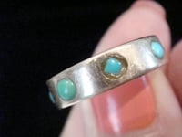 Image 3 of Edwardian 9ct rose gold turquoise 8 stone full eternity ring