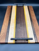 Brown and Copper Epoxy Striped Charcuterie Board