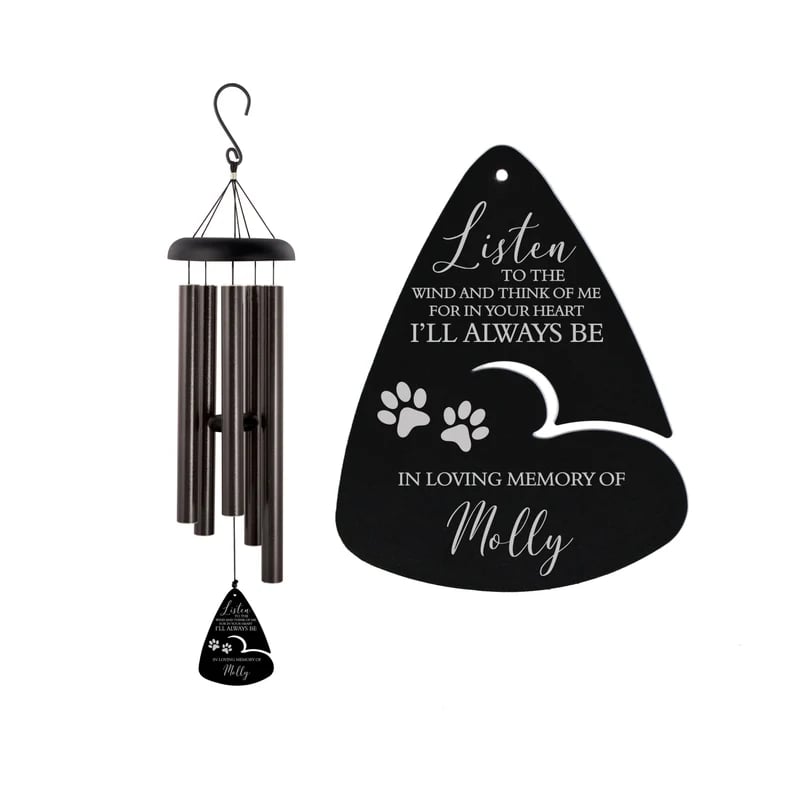 Image of Pet Listen to the Wind Chime | Pet Memorial Wind Chime Personalized | Dog Memorial Wind Chime | Loss