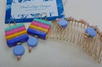 Image 1 of Vintage Poly Earring/Comb Set - Bead and Chat Project