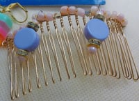 Image 2 of Vintage Poly Earring/Comb Set - Bead and Chat Project