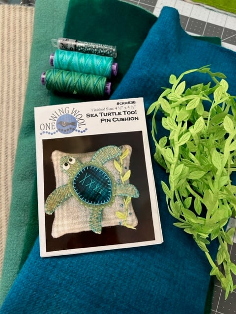 Image of BACK IN STOCK!  Sea Turtle Too Pin Cushion Kit by One Wing Wool