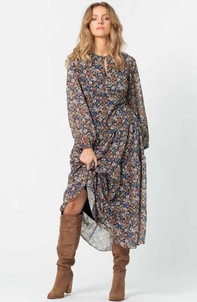 Image of Electra Dress. Dark Meadow Floral. By Three of Something 