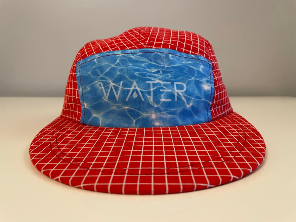 Image of Water Red Check Long Bill Hat 