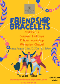 Children's Friendship Workshop Wrington Chapel Mon 21st August 10.30am-12.30