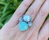 Sterling silver chalcedony And Freshwater Pearl Ring