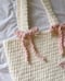 Image of  chunky star tote bag in strawberry