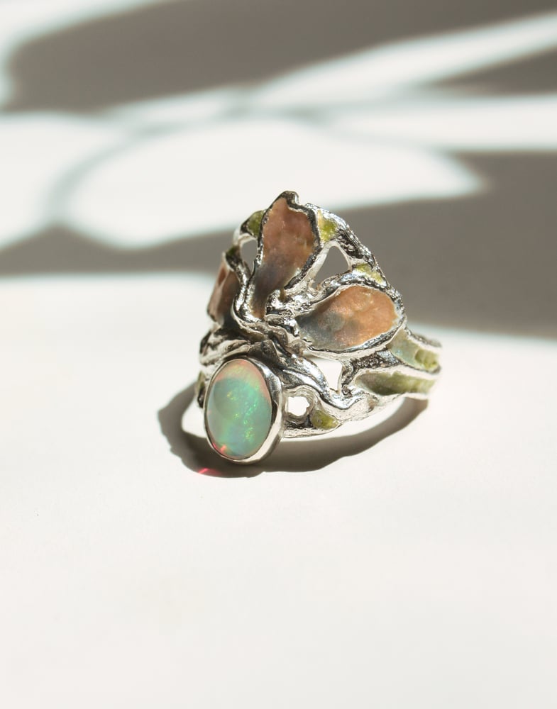 Image of Orchid Ring - enamelled