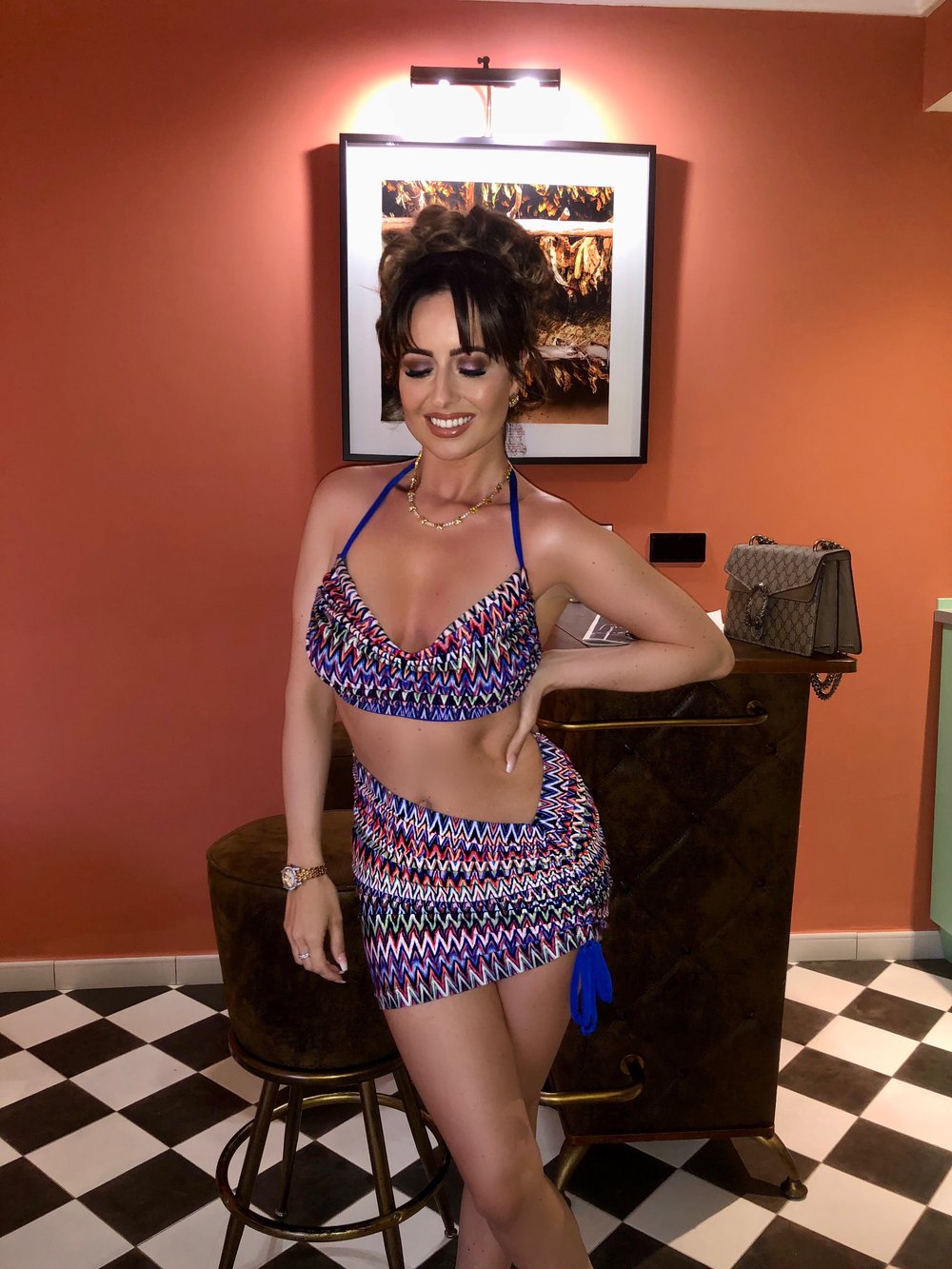 Image of Purple Zig Zag Chevron Two Piece