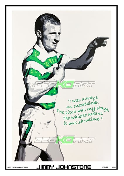 Image of JIMMY JOHNSTONE CELTIC FC QUOTE PRINT