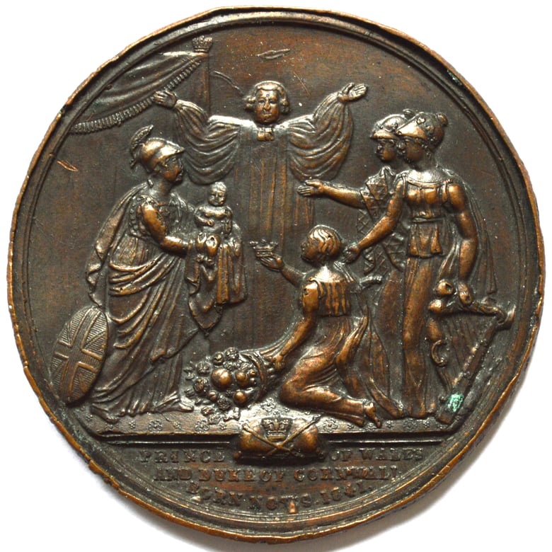 Image of 1841, BIRTH OF THE PRINCE OF WALES BRONZE CLICHE, BY W. J. TAYLOR.
