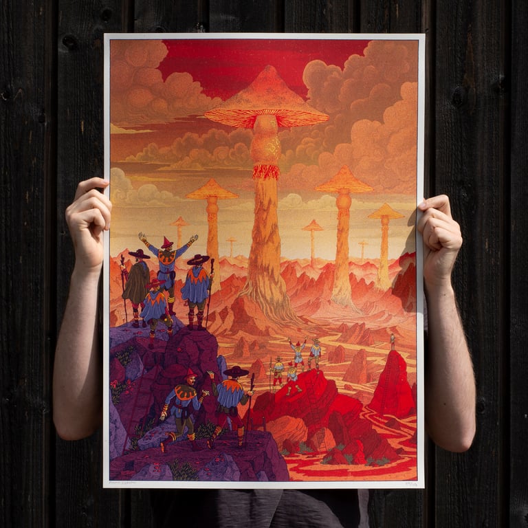 Mushrooms // Screen printed Artprint