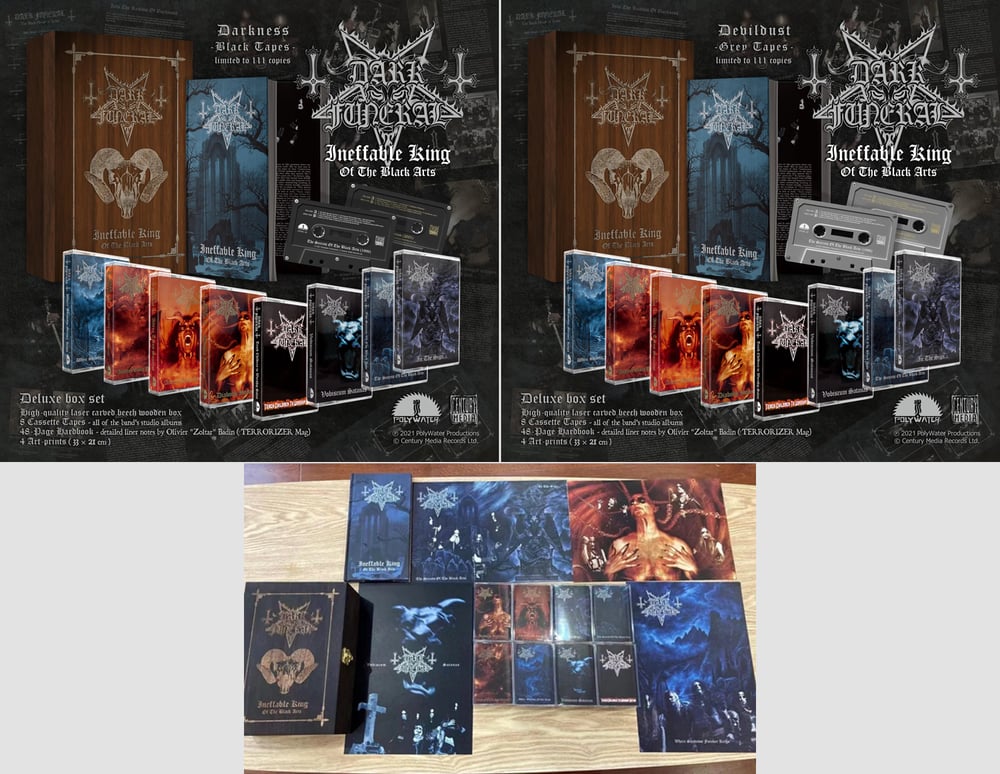 Image of DARK FUNERAL "Ineffable King Of The Black Arts" Deluxe Cassette Wooden Box Set