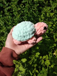 Image 4 of Baby Green and Coral Crochet Turtles