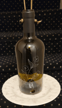 Engraved Floral Bottle/Plate Bird Feeder