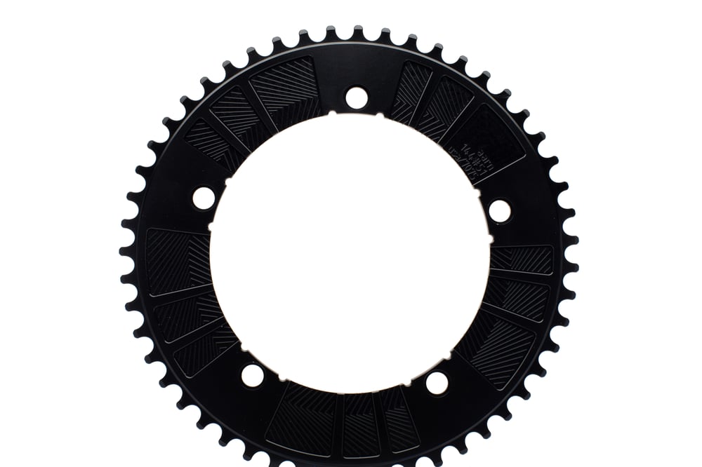 144#47/49/51 Limited Edition 15-panel Black Track Chainring (144BCD//47/49/51-Tooth)