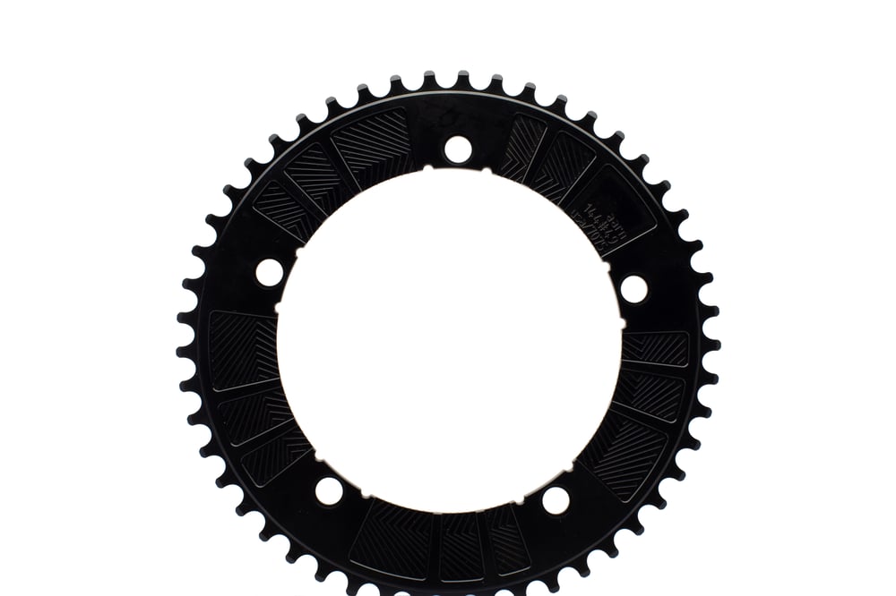 144#47/49/51 Limited Edition 15-panel Black Track Chainring (144BCD//47/49/51-Tooth)