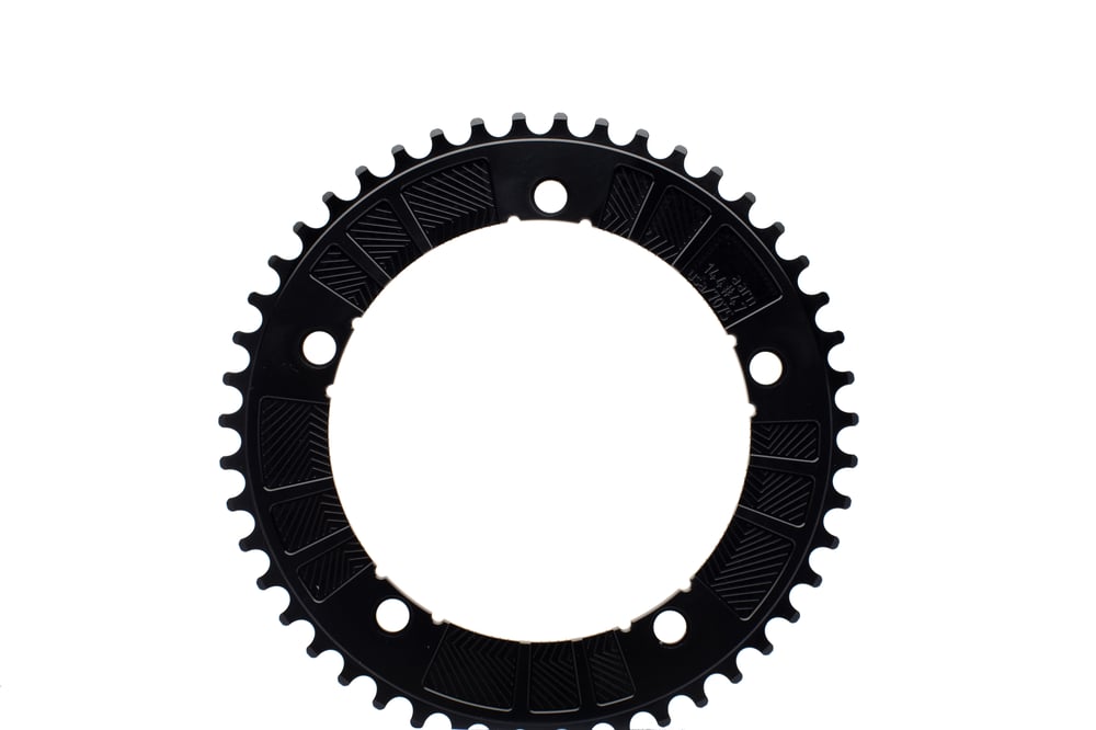 144#47/49/51 Limited Edition 15-panel Black Track Chainring (144BCD//47/49/51-Tooth)
