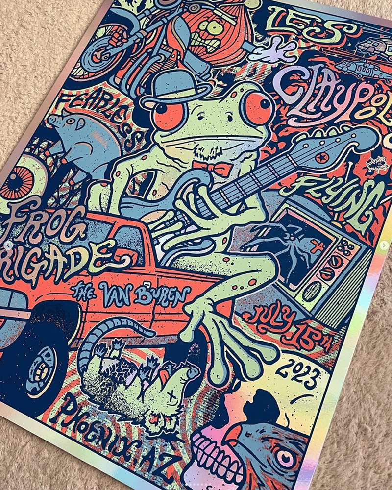 Image of Les Claypool Fearless Flying Frog Brigade RED RAINBOW FOIL