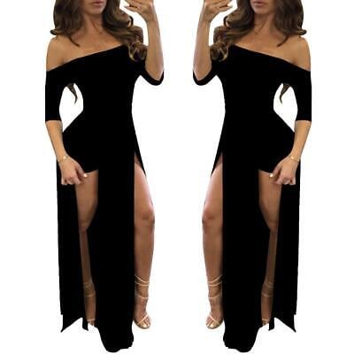 Image of Black Maxi with Shorts