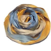 Image 1 of 10YD  HORIZON HAND DYED SARI SILK RIBBON BY COLOR KISSED SILK