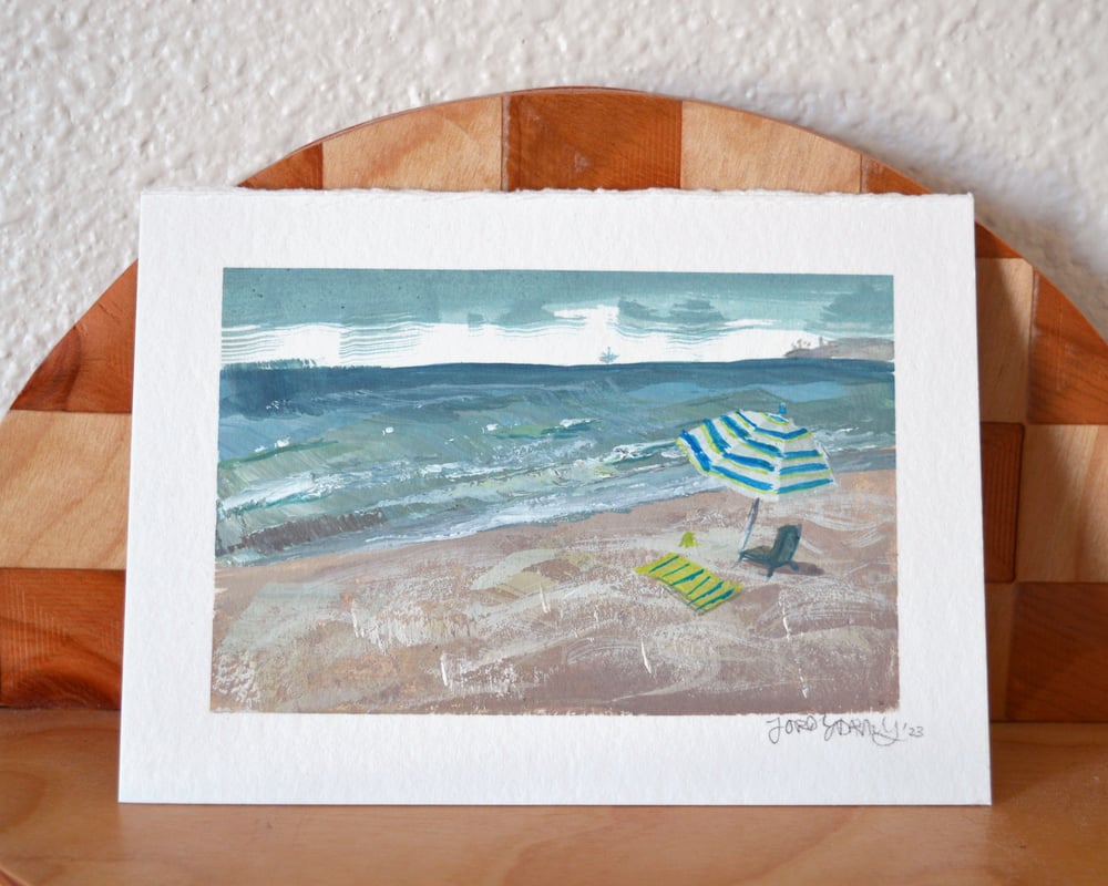 Image of Original Painting - Mission Beach, 5x7" Goauche 