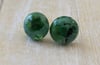 Green Fused Glass Studs (Silver)