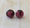 Cranberry Fused Glass Studs (Steel)
