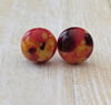 Lava Fused Glass Studs (Steel)
