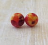 Lava Fused Glass Studs (Silver)