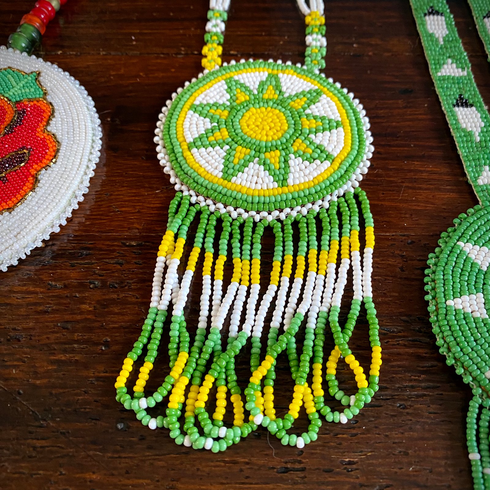Beaded Lanyard Medallion with Beaded Peyote Stitch Necklace - Apache -  Native Rainbows