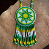 Beaded Medallion Necklace (Bright Meadow)