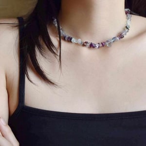 Image of Rainbow Fluorite tumbled stones necklace