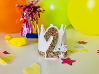 Image 1 of White glitter crown