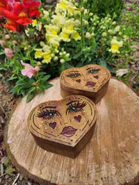 Image 1 of Green Eyed Glam Girl Heart Shaped Box