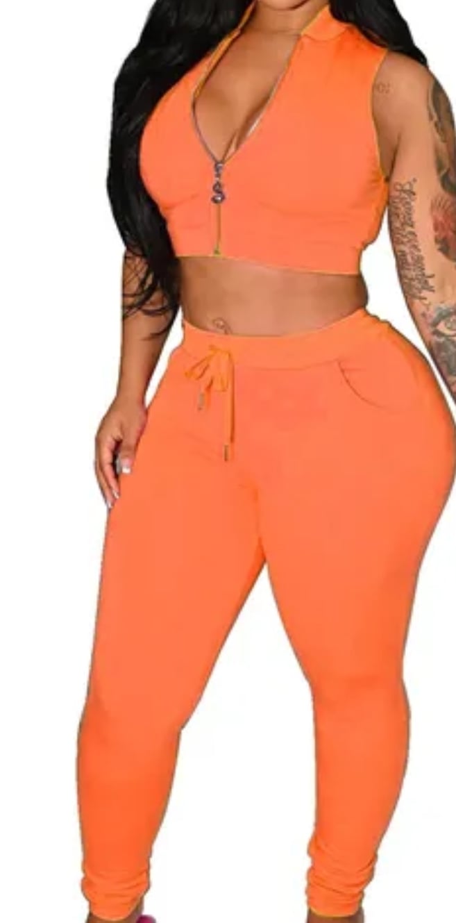 Image of XXL Sleeveless Crop Tracksuit
