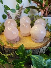 Image 1 of Rose Quartz Sphere with Rose Quartz Stand