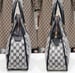 Image of Vtg Gucci Blue Monogram Large Bowling Style Bag