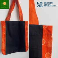 Image 1 of Orange Adire Tote Bag : Decision Sacred Art Gallery