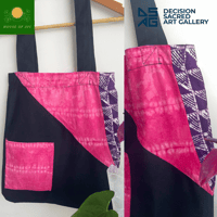 Image 1 of Pink/Purple Adire Tote Bag : Decision Sacred Art Gallery