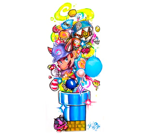 Image of "Trippy Mario" Original Painting