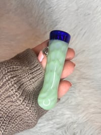 Image 2 of Jade And Blue Glass One Hitter Pipe  