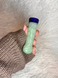 Image 5 of Jade And Blue Glass One Hitter Pipe  