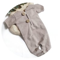 Image 1 of Luke newborn romper - short sleeves - cold dark beige