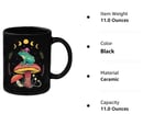 Image 3 of 🍄 Amanita Mushroom Toad Coffee Mug - Ceramic - 11oz - Black - Cottagecore