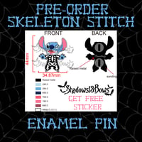Image 2 of Skeleton Stitch Enamel Pin 