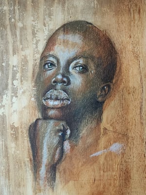 ColorPencil sketch on wood