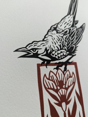 Lino print "STARLING"